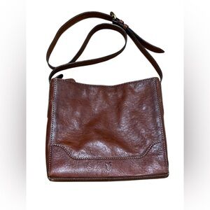 FRYE Messenger Crossbody Top Zip Cognac Purse